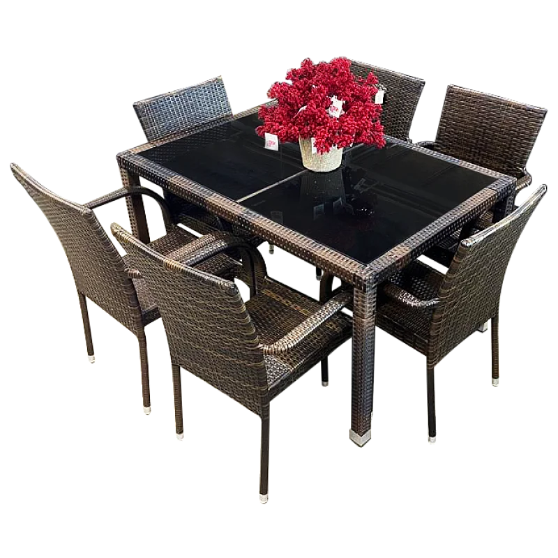 Dārza komplekts, galds un 6 krēsli