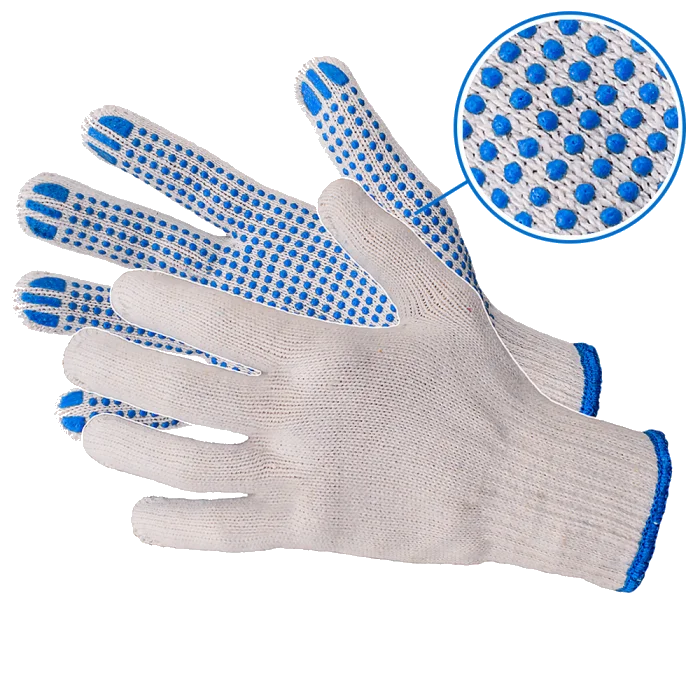 Cimdi adīti ar PVH punktējumu (vienpus.) 10.izm Cimdi adīti ar PVH punktējumu (vienpus.) 10.izm