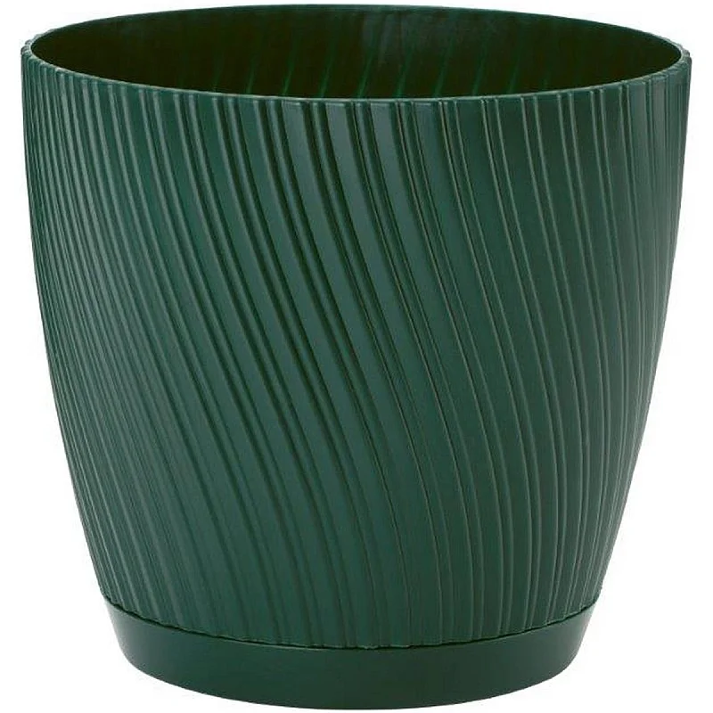 Gėlių vazonas Mika su padėklu 15cm, žalias