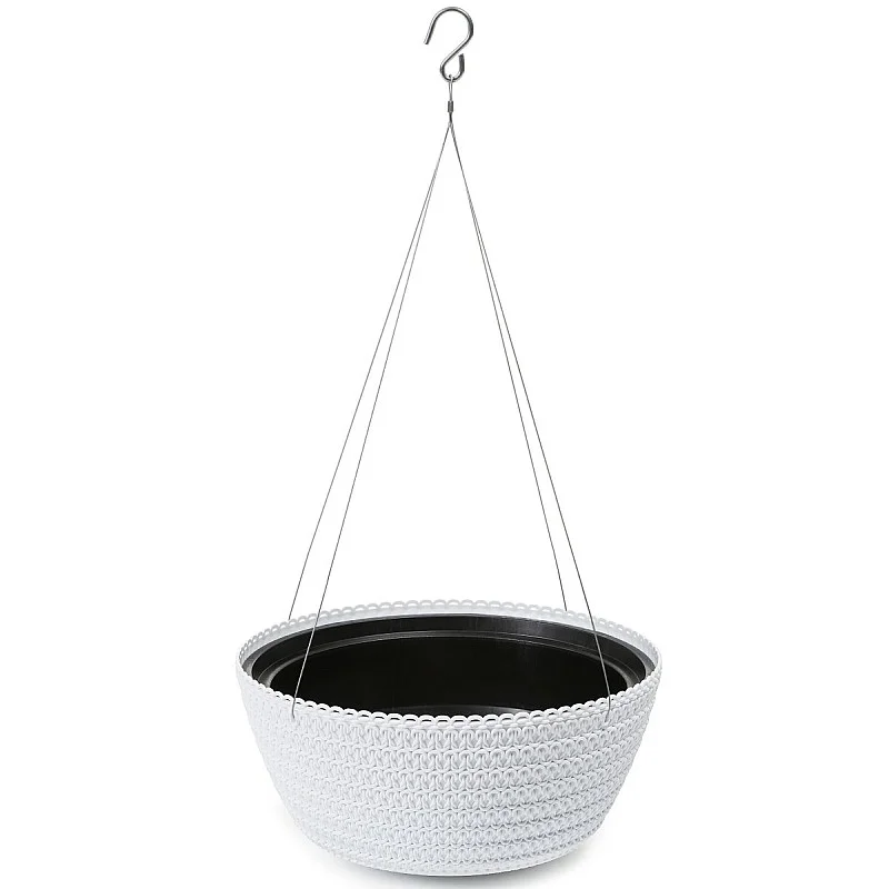 Gėlių vazonas kabantis Džersis 30cm, baltas