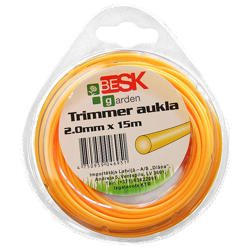 Trimmera aukla 2.0mm*15m apaļa