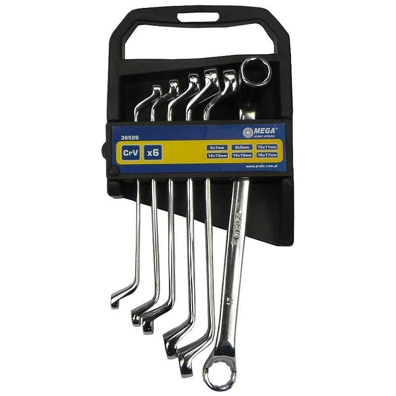 Uzmaucamo izliektu atslēgu komplekts MEGA 6gb 6-17mm Uzmaucamo izliektu atslēgu komplekts MEGA 6gb 6-17mm
