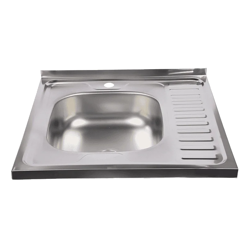 Virtuves izlietne 60x60cm uzl., kreisā, ar gofru