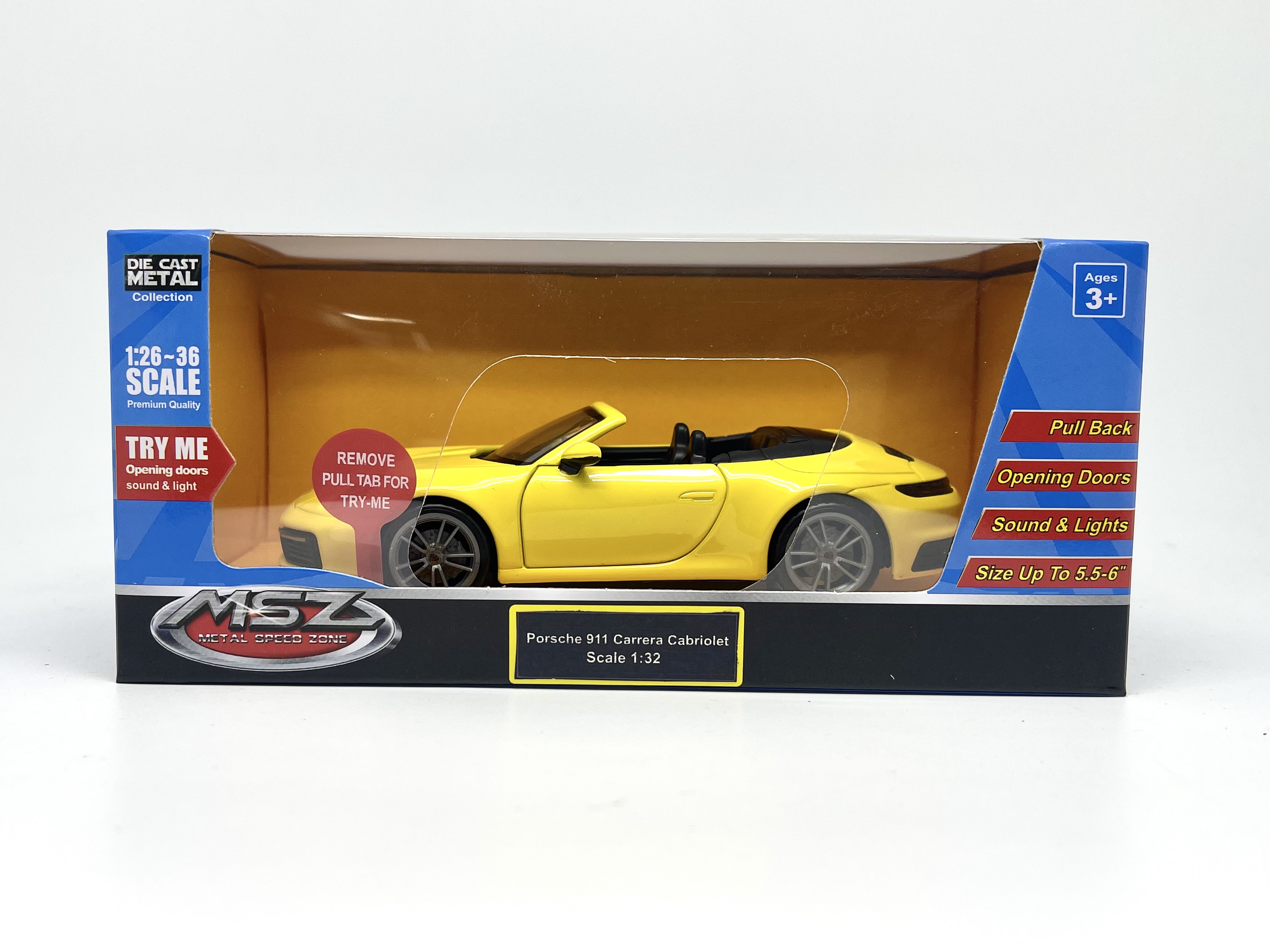 MSZ 1:32 Miniatūrais modelis - Porsche 911 Carrera Cabriolet