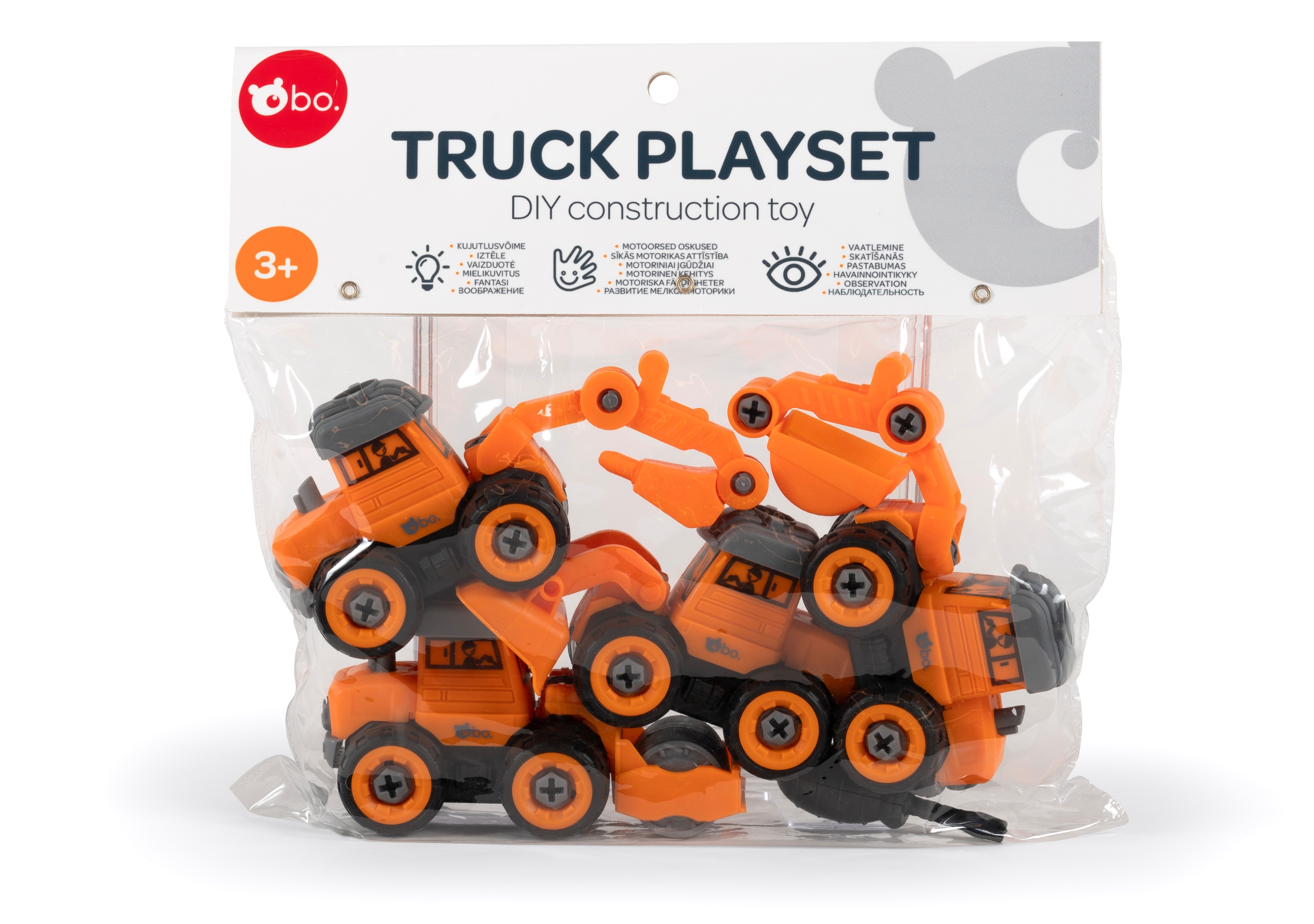 bo. DIY construction toy Building trucks