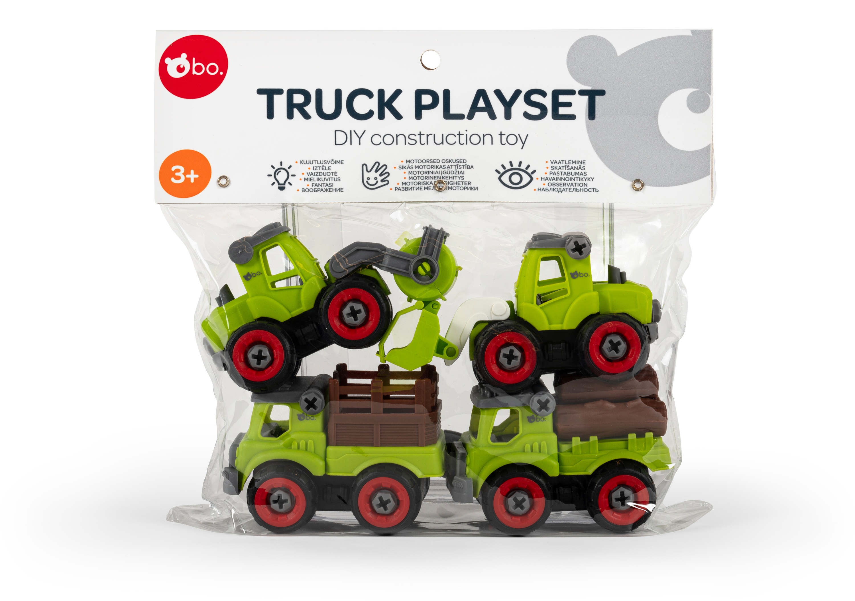 bo. DIY construction toy Farming trucks