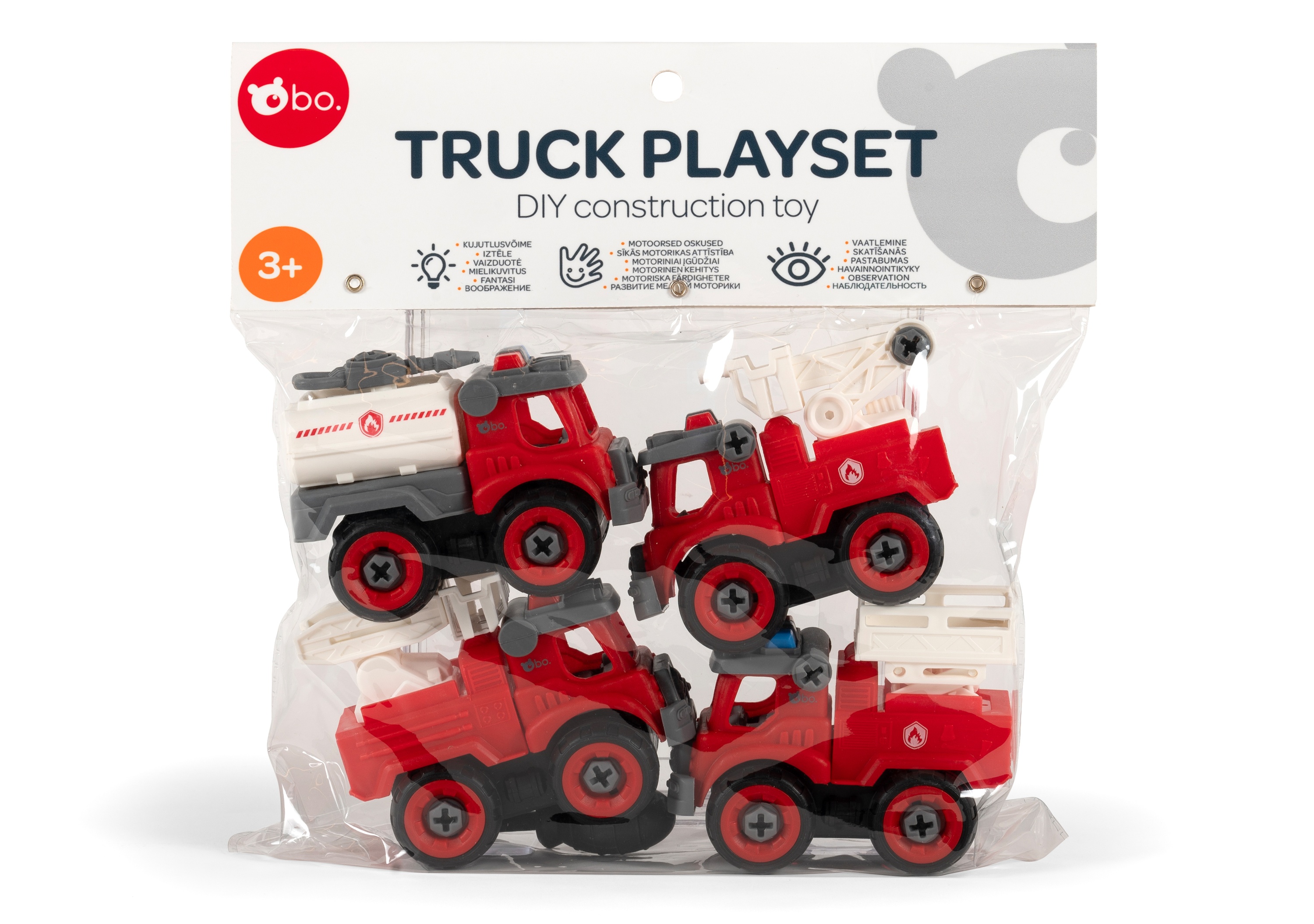 bo. DIY construction toy Fire trucks