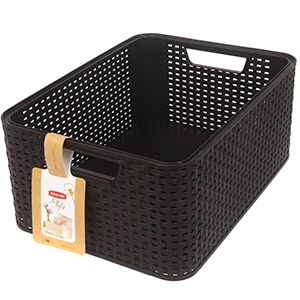 Kaste bez vāka Style Box Rattan M t.brūna