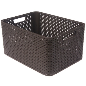 Kaste bez vāka Style Box Rattan L brūna 43L