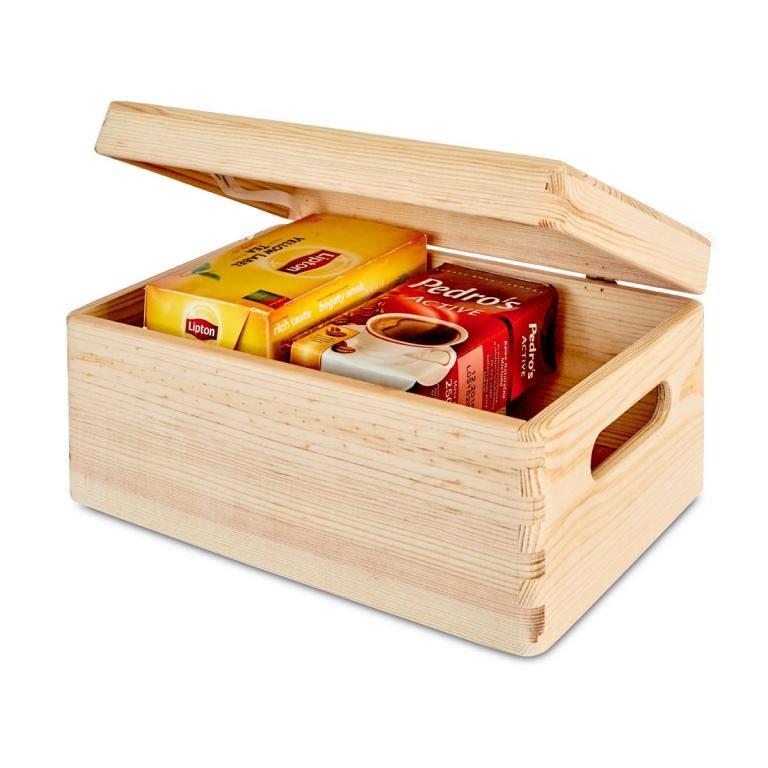 WOODEN BOXWITH LID 315100 40X30X13.5CM