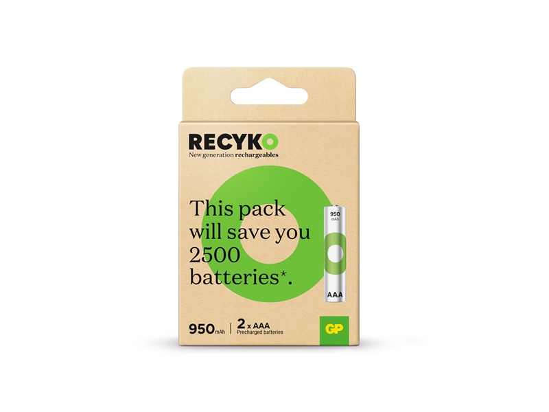 ACCU 950MAH AAA RECYKO 2PCE