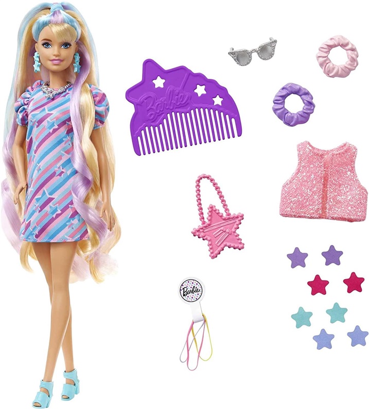 Lelle Barbie Barbie Totally Hair Stars Doll HCM88. 29 cm