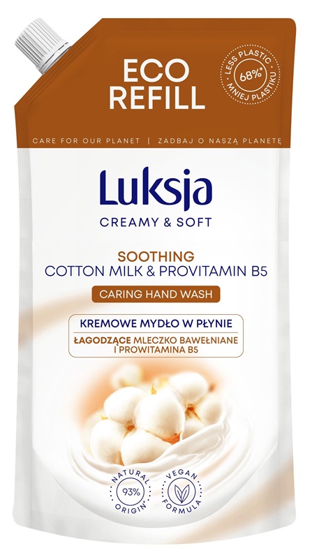 Skystasis muilas LUKSJA COTTON MILK & B5. papildas. 400 ml