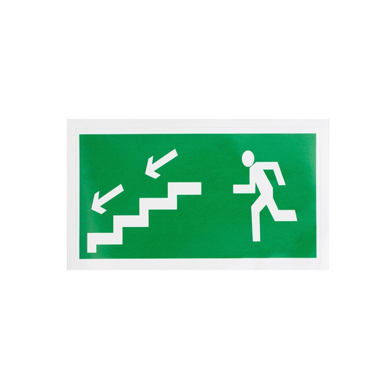 STICKER LEFT EXIT DOWN STAIRS 100X180MM