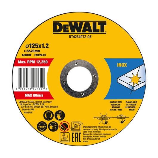 Metalo pjovimo diskas DeWalt 10 vnt DT42340TZ-QZ 125 x 1.2mm