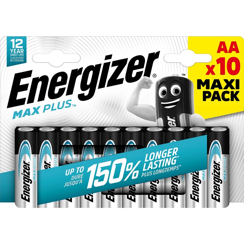 BATTERIES ENERGIZER MAXPLUS AA 10PCE