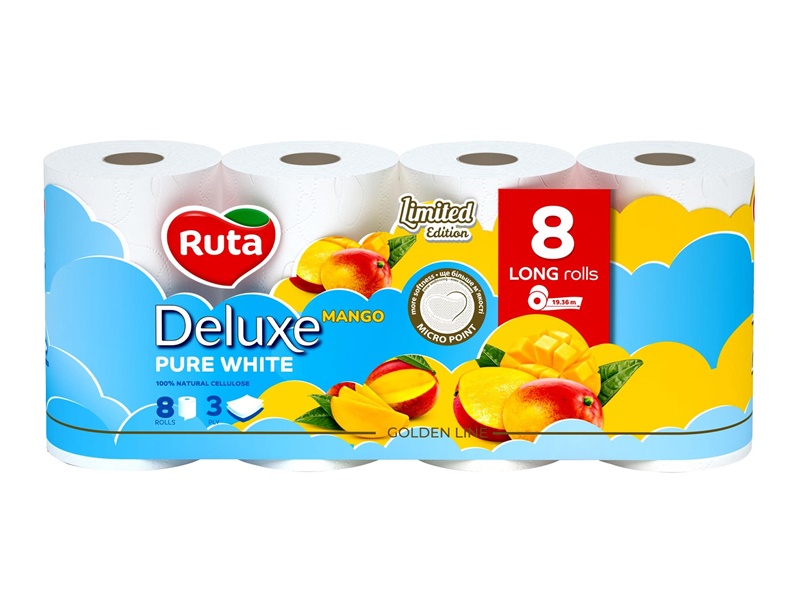 TOILET PAPER DELUXE MANGO 8PCS 3 LAYERS