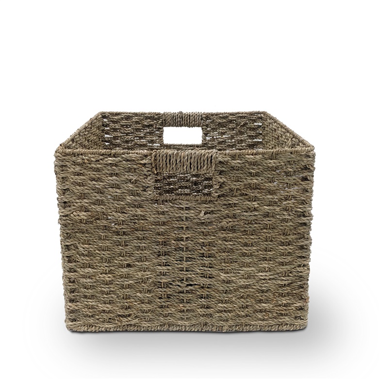 BASKET 40X40X30CM METAL/SEAGRASS