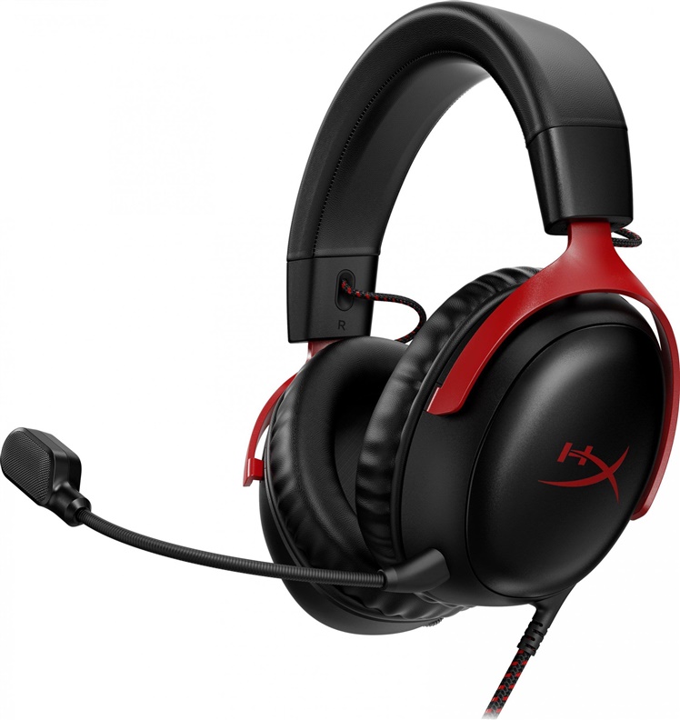 Vadu spēļu austiņas HyperX Cloud III. melna/sarkana