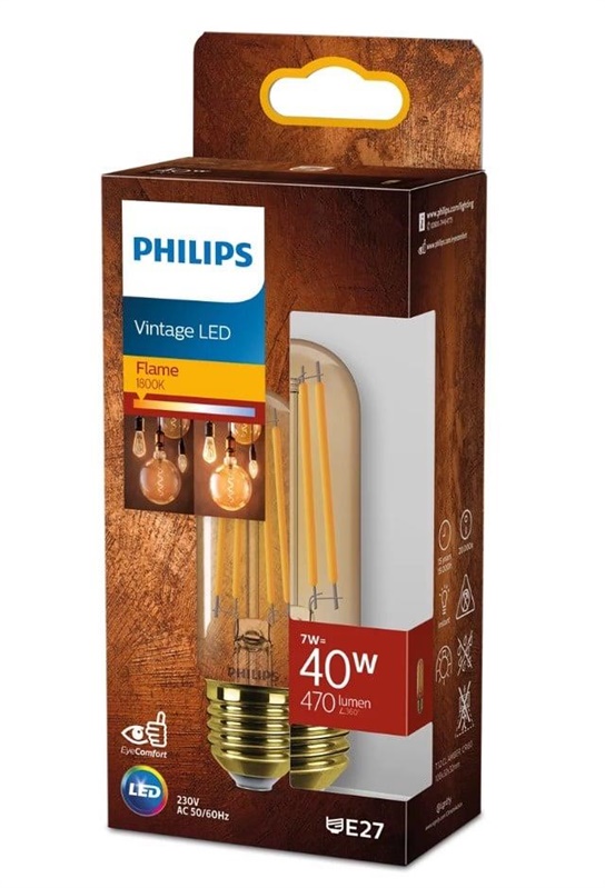 Spuldze Philips LED. T37. silti balta. E27. 7 W. 470 lm