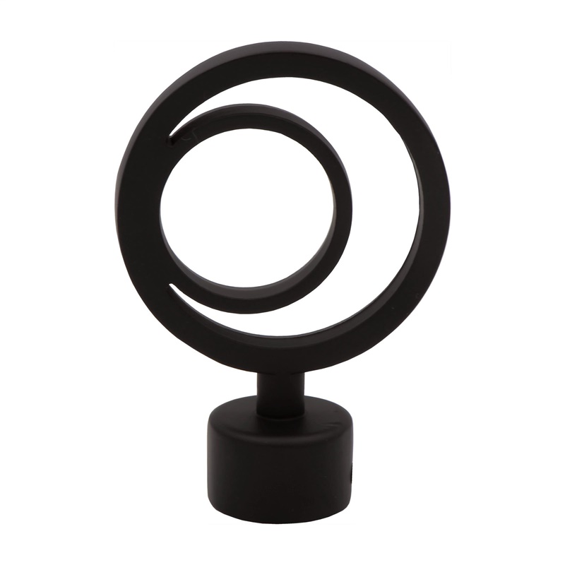 CURTAIN ROD FINIAL ORBIO D19 MAT BLACK