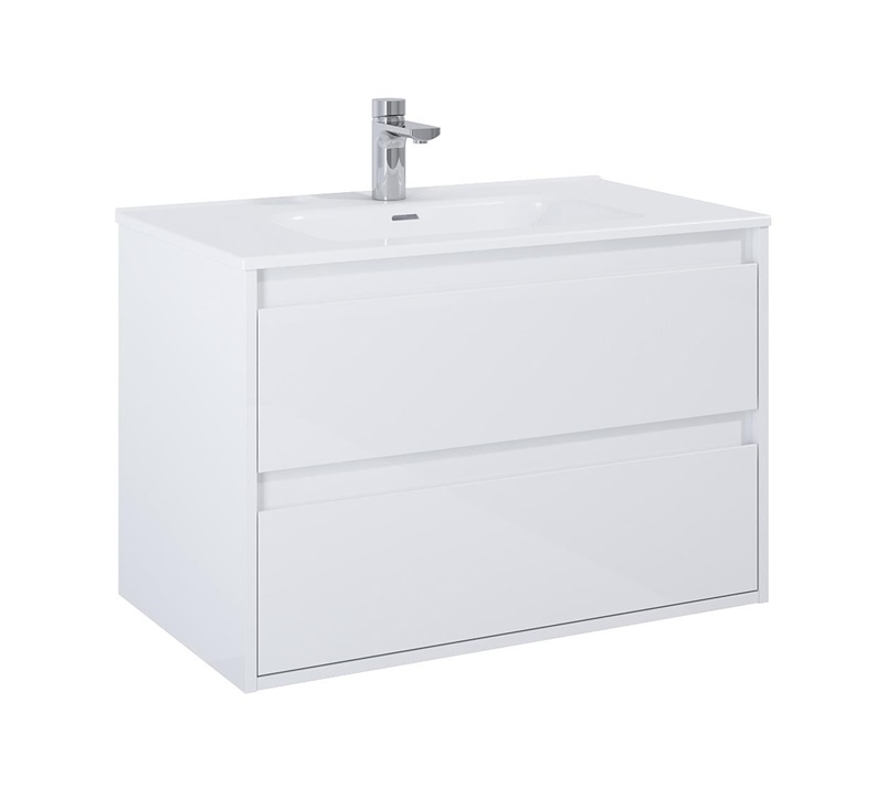 BASIN UNIT DESI PLUS 80 2S WHITE HG HUNG