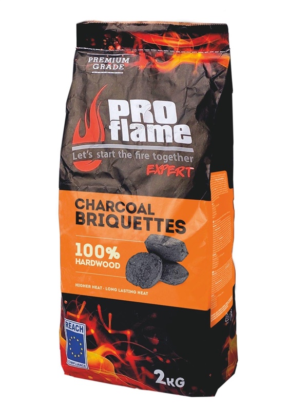 BRIQUETTE WOOD CHARCOAL PROFLAME 2KG