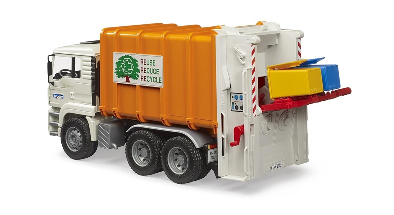 Rotaļlietu atkritumu vedējs Bruder GARBAGE TRUCK