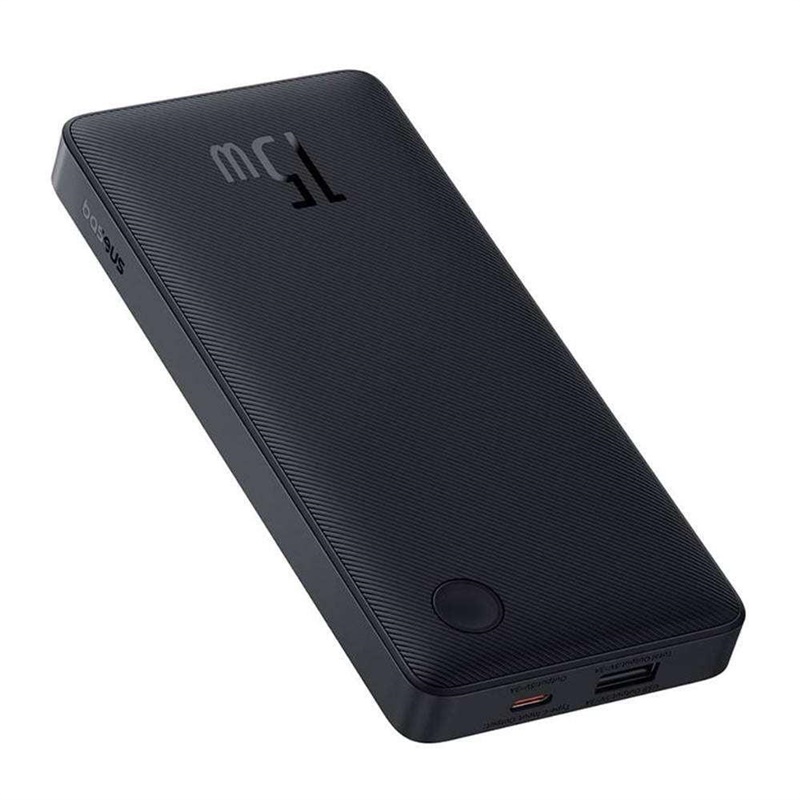 POWERBANK 10000MAH 15W USB + USB-C BLACK