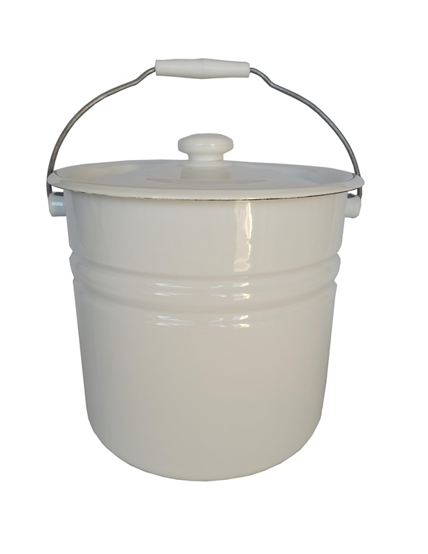 BUCKET WITH LID ENAMELED 12L