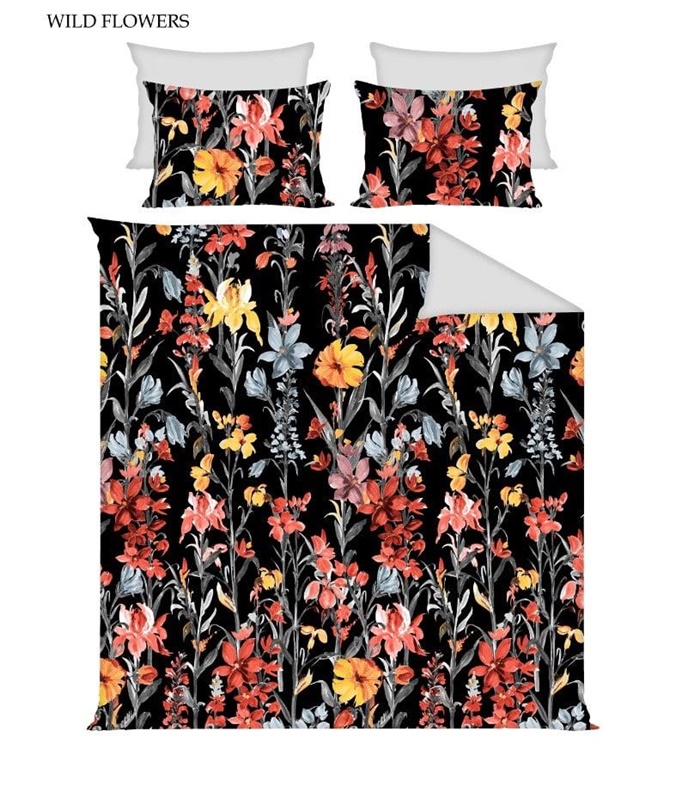 BED COV SET COTTON WILD FLOWERS 200X220