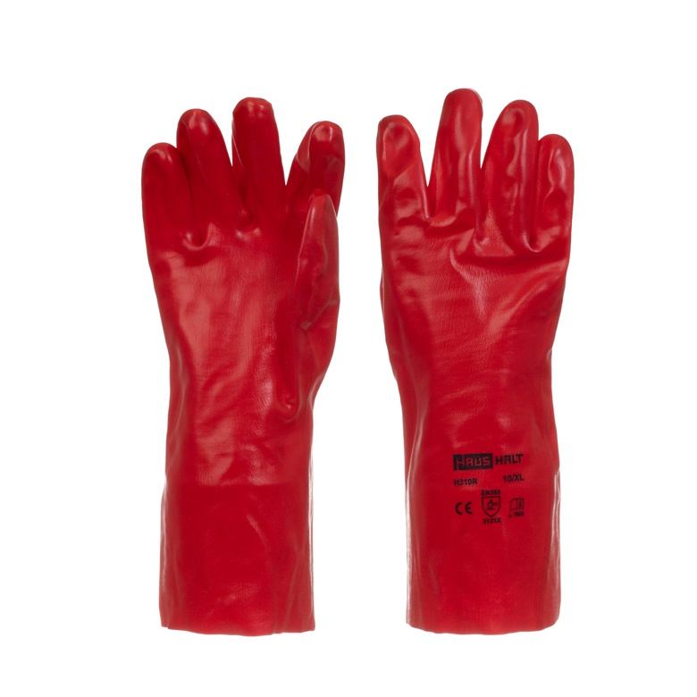 GLOVES PVC RED H310R 35CM