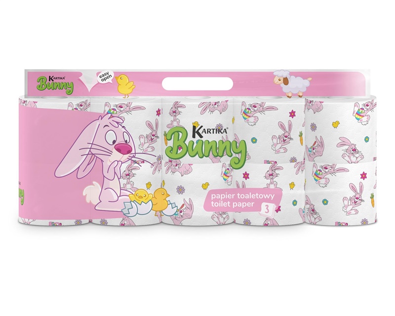 Tualetes papīrs Kartika Bunny 200l.10vnt. 3 sl