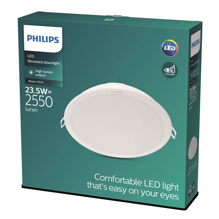 Iebūvēta lampa Philips MESON. 23.5W. 3000°K. LED. balta