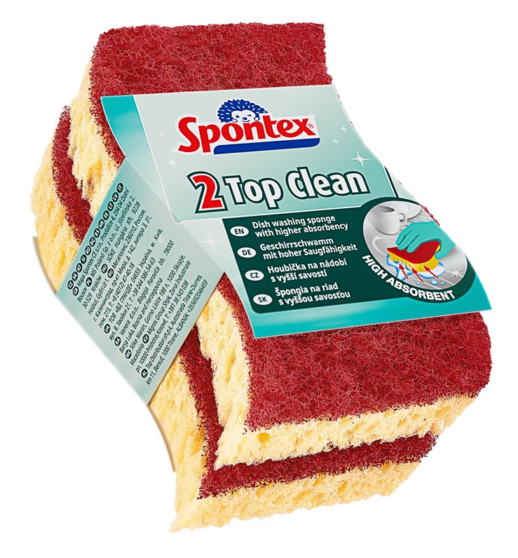 Tīrīšanas sūklis Spontex Top Clean. dzeltena. 2 gab.