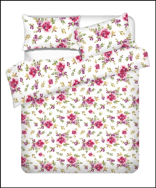 BED COV SET POLLYCOT DREAM ROSE 160X200