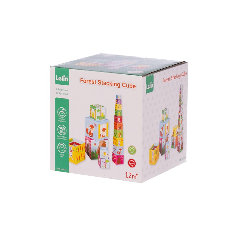 WOODEN GAME FOREST STACKING CUBE