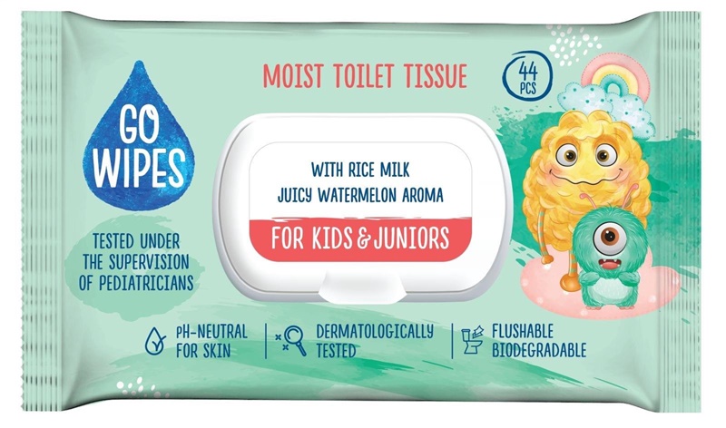 GOWIPES WET WC PAPER FOR KIDS&JUN 44PCS