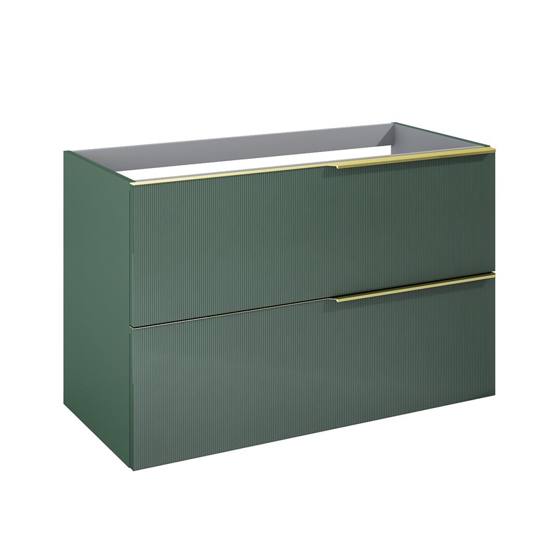 BASIN UNIT SOHO 100 2DR HUNG GREEN MATT