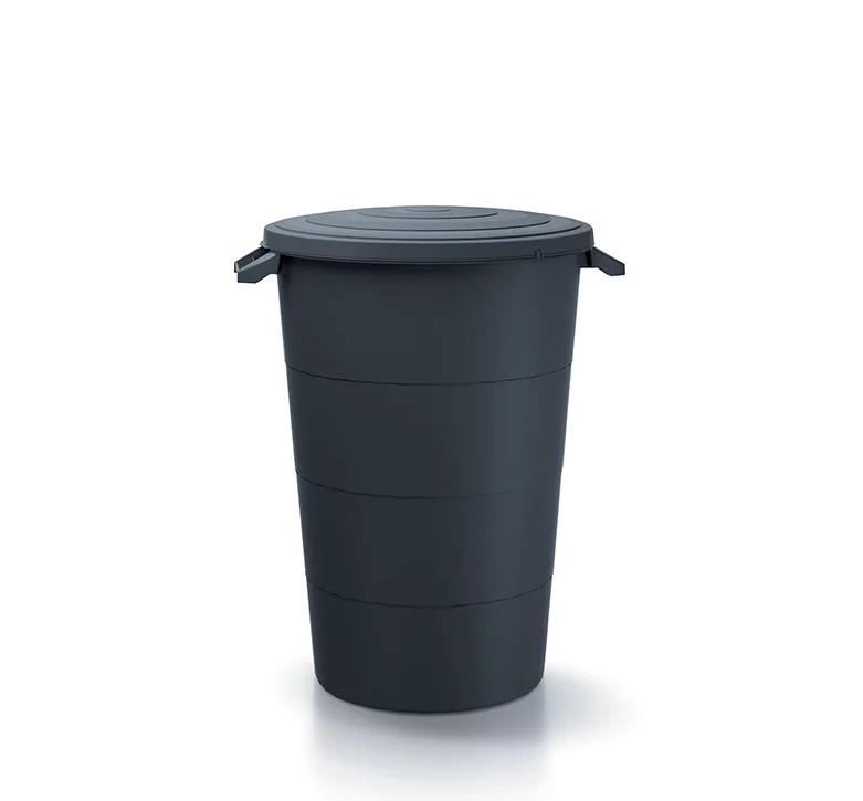 GARDEN WAST BIN SMOOTH - RECYC BLACK 80L