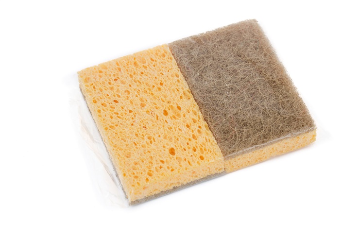 CELLULOSE SPONGES WITH NATURAL FIBER