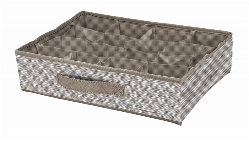 BOXSTORAGE 16 GRID 35X27X9CM BEIGE TEXT