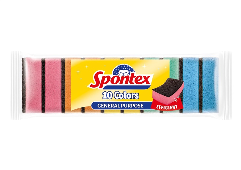 Tīrīšanas sūklis Spontex 10 colors. daudzkrāsains. 10 gab.