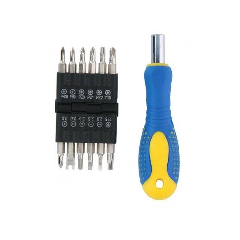 SCREWDRIVER AND BIT SET KINZO 14PCS