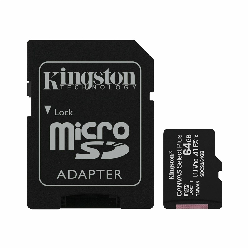 CARD MEM KINGSTON 64GB CL10 MICSDXC +ADP