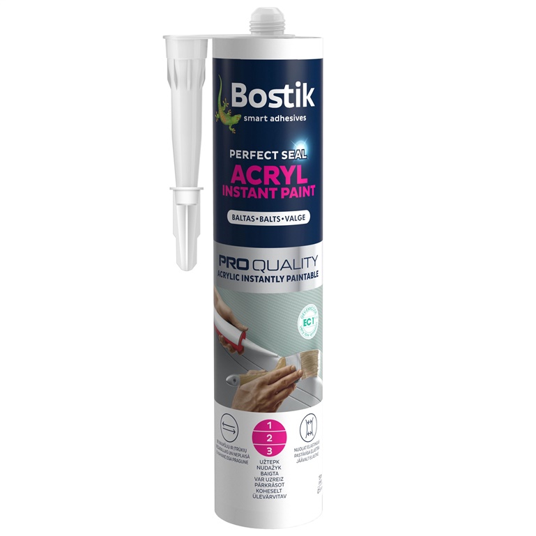 Hermētiķis akrila krāsa ātri cietējošs Bostik 280ml balts