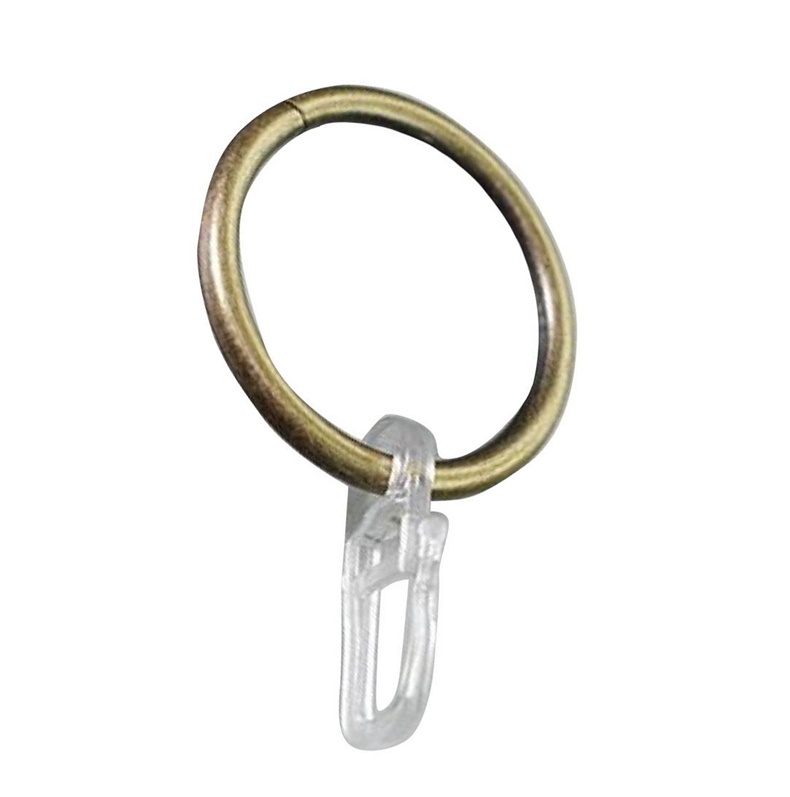 CURTAIN RINGS WITH HOOKS GOLD D19 10UNIT