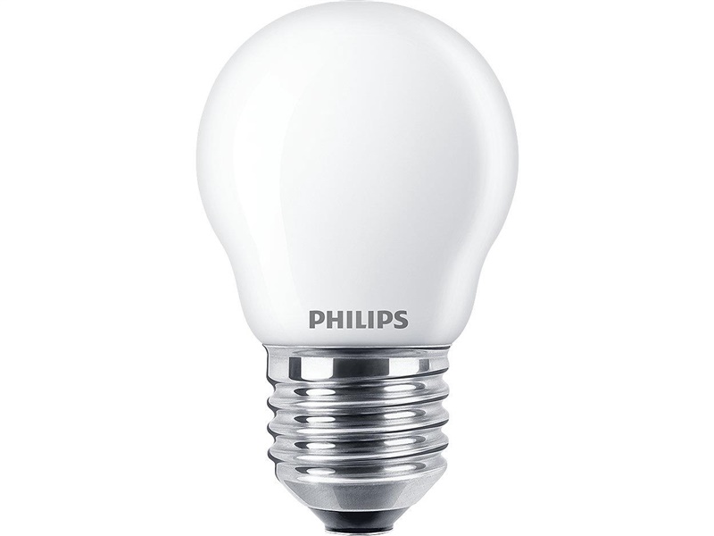 LED lemputė PHILIPS. P45. E27. 4.3 W. 470 lm. 2700 K