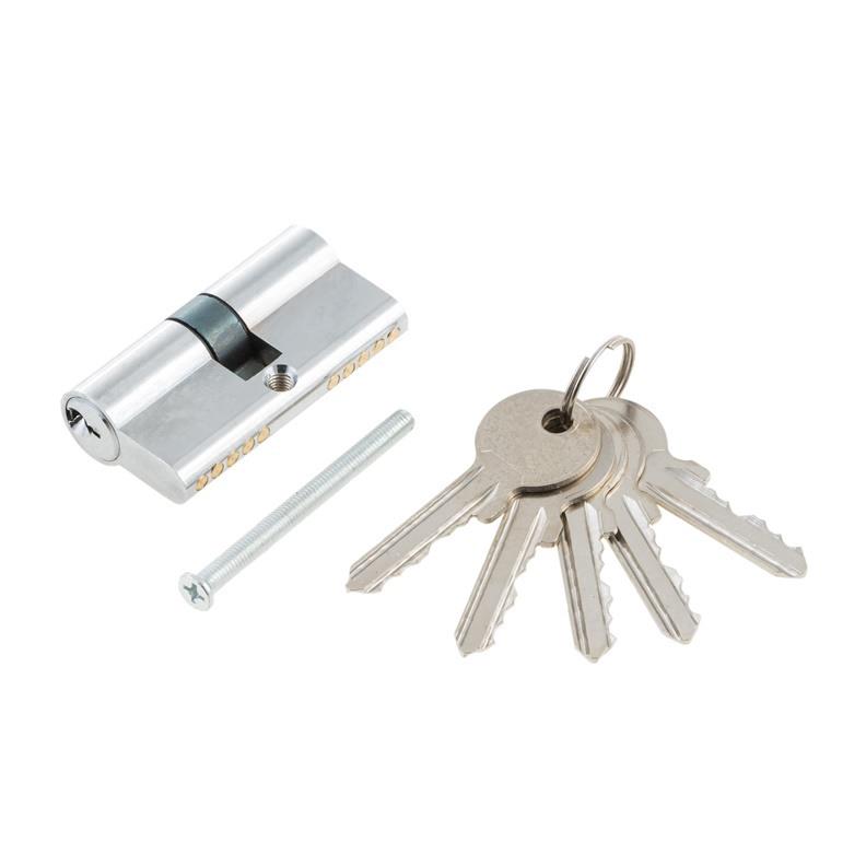 CYLINDER LOCK 60MM 30X30 CHROME 5 KEYS