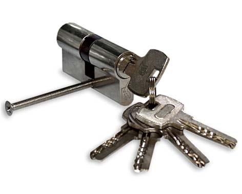 CYLINDER LOCK 65MM 30X35 CHROME 5 KEYS